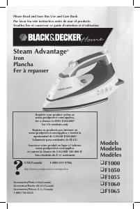 Handleiding Black and Decker F1065 Strijkijzer