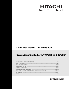 Manual Hitachi L47V651 LCD Television