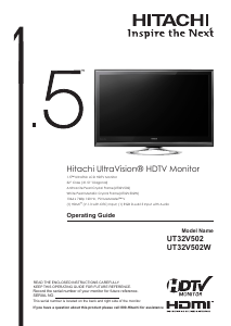 Manual Hitachi UT32V502W LCD Television