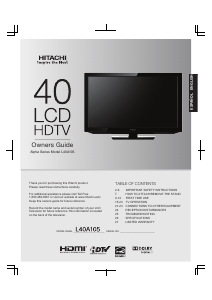 Manual Hitachi L40A105 LCD Television