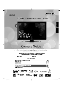 Manual Hitachi L32BD304 LCD Television