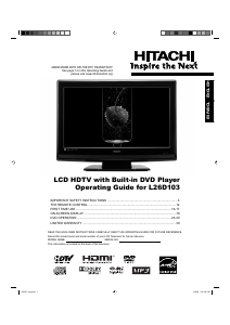 Handleiding Hitachi L26D103 LCD televisie