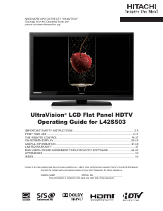 Handleiding Hitachi L42S503 LCD televisie