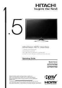 Manual Hitachi UT37V702 LCD Television