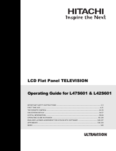 Manual Hitachi L42S601 LCD Television