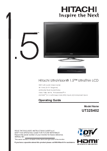 Manual Hitachi UT32S402 LCD Television