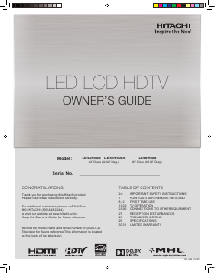 Handleiding Hitachi LE42H508 LED televisie