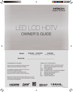 Manual Hitachi LE46H508 LED Television