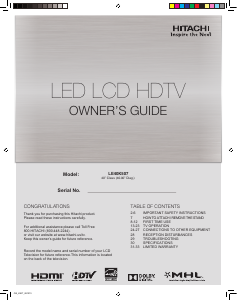 Manual Hitachi LE40K507 LED Television