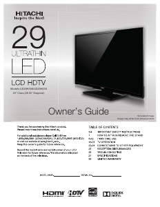 Handleiding Hitachi LE29H306 LED televisie