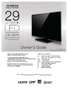 Manual Hitachi LE29H316 LED Television