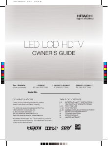 Handleiding Hitachi LE39H217 LED televisie