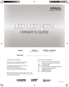 Handleiding Hitachi LE58E607 LED televisie