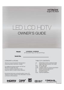 Handleiding Hitachi LE49S508 LED televisie
