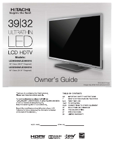 Handleiding Hitachi LE39S406 LED televisie