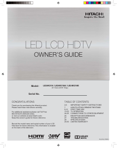 Manual Hitachi LE24K318A LED Television