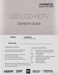 Handleiding Hitachi LE65K6R9 LED televisie