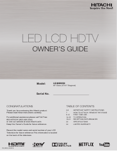 Manual de uso Hitachi LE48M4S9 Televisor de LED