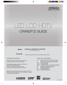 Handleiding Hitachi LE24K318 LED televisie