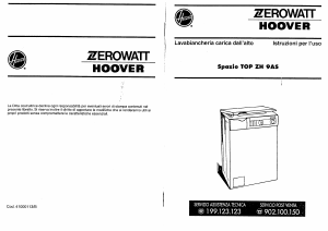 Manuale Zerowatt-Hoover Spazio TOP ZH 9 A Lavatrice