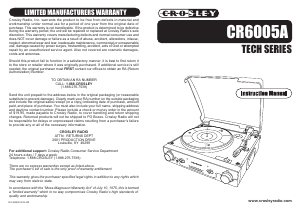 Manual Crosley CR6005A Tech Turntable