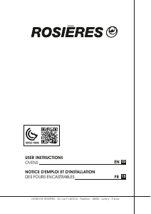 Mode d’emploi Rosières HOZ5870IN Four