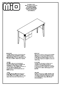 Brugsanvisning Mio Sundborn Skrivebord