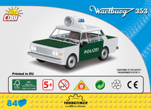 Manuál Cobi set 24558 Youngtimer Wartburg 353 Polizei