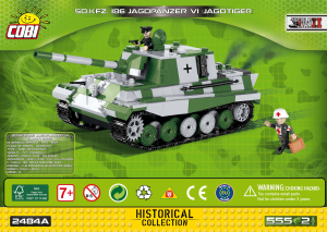 Vadovas Cobi set 2484A Small Army WWII Sd.Kfz.186 Jagdpanzer VI Jagdtiger