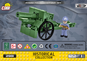 Manual Cobi set 2981 Small Army WWII 155mm Field Howitzer 1917