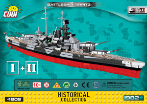 Vadovas Cobi set 4809 Small Army WWII Battleship Tirpitz