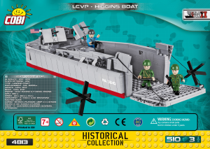 Rokasgrāmata Cobi set 4813 Small Army WWII LCVP - Higgins boat
