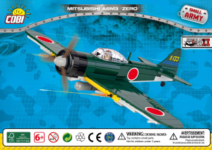 Vadovas Cobi set 5537 Small Army WWII Mitsubishi A6M3 Zero