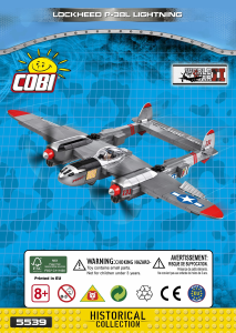 Manuál Cobi set 5539 Small Army WWII Lockheed P-38 Lightning