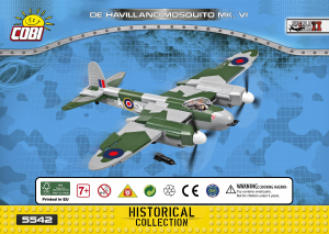 Vadovas Cobi set 5542 Small Army WWII De Havilland Mosquito Mk.VI