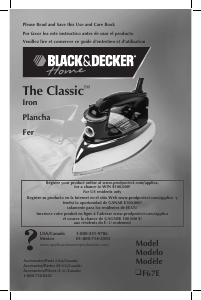 Manual Black and Decker F67E Iron