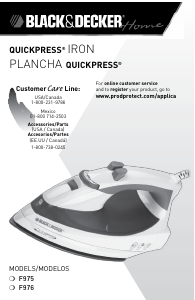 Manual de uso Black and Decker F976 Plancha