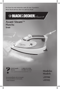Manual Black and Decker F995 Iron