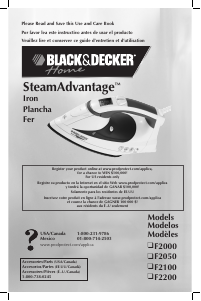 Mode d’emploi Black and Decker F2100 Fer à repasser