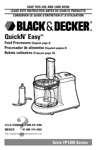 Manual Black and Decker FP1200 Food Processor