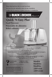 Manual Black and Decker FP1450 Food Processor