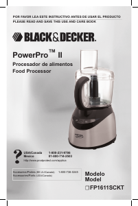 Manual Black and Decker FP1611SCKT Food Processor