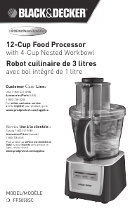 Mode d’emploi Black and Decker FP5050SC Robot de cuisine