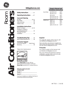 Manual de uso GE AJCM08ACF Aire acondicionado