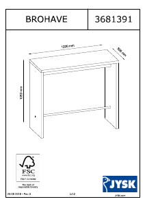 Manual JYSK Brohave Masă bar