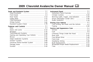 Manual Chevrolet Avalanche (2009)