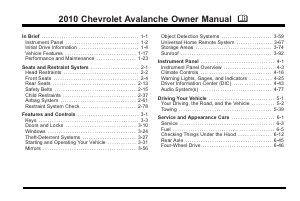 Manual Chevrolet Avalanche (2010)
