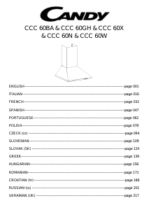 Εγχειρίδιο Candy CCC 60GH Απορροφητήρας