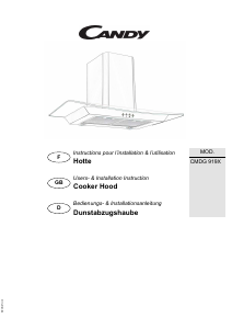 Manual Candy CCE 19 X Cooker Hood