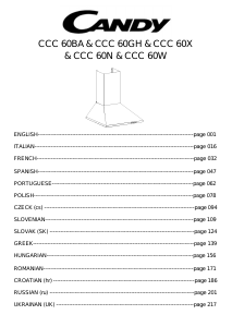 Manuale Candy CCC 60W Cappa da cucina